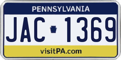 PA license plate JAC1369