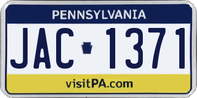 PA license plate JAC1371