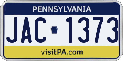 PA license plate JAC1373