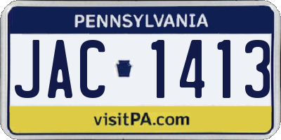 PA license plate JAC1413