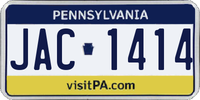 PA license plate JAC1414