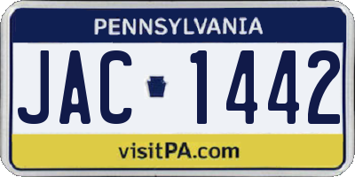 PA license plate JAC1442