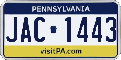 PA license plate JAC1443