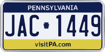 PA license plate JAC1449