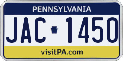 PA license plate JAC1450