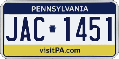 PA license plate JAC1451