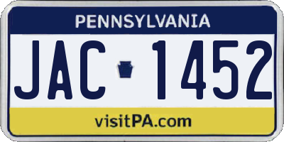 PA license plate JAC1452