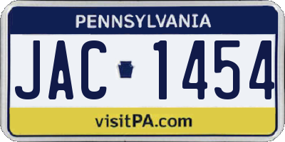 PA license plate JAC1454