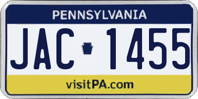 PA license plate JAC1455