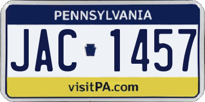 PA license plate JAC1457