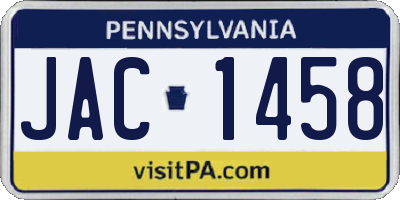 PA license plate JAC1458