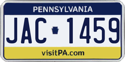 PA license plate JAC1459