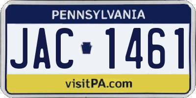 PA license plate JAC1461