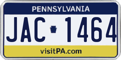 PA license plate JAC1464