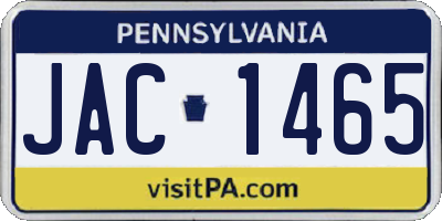 PA license plate JAC1465