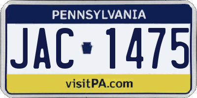 PA license plate JAC1475