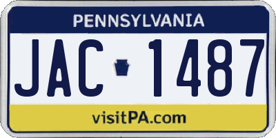 PA license plate JAC1487