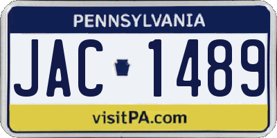 PA license plate JAC1489