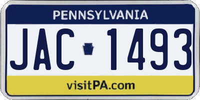 PA license plate JAC1493