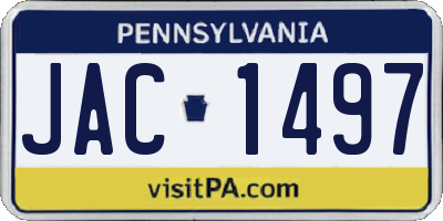 PA license plate JAC1497