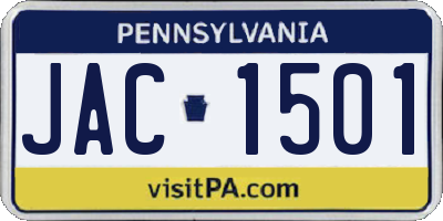 PA license plate JAC1501