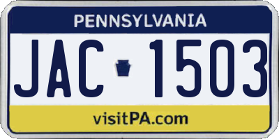 PA license plate JAC1503