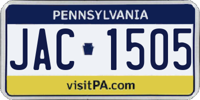 PA license plate JAC1505