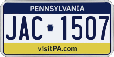 PA license plate JAC1507