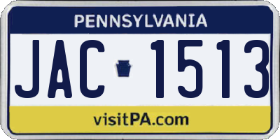 PA license plate JAC1513