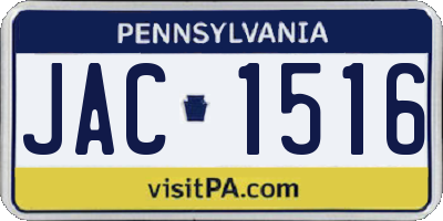 PA license plate JAC1516