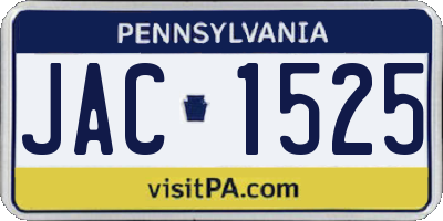 PA license plate JAC1525