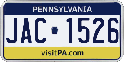 PA license plate JAC1526