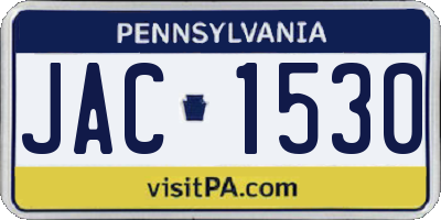 PA license plate JAC1530