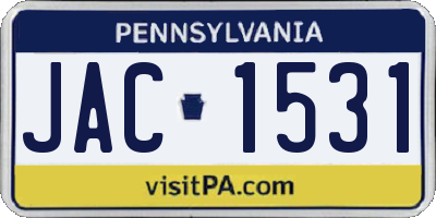 PA license plate JAC1531