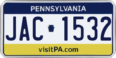 PA license plate JAC1532