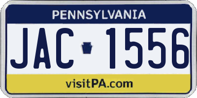 PA license plate JAC1556