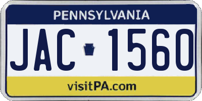 PA license plate JAC1560