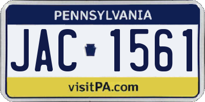 PA license plate JAC1561