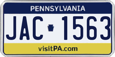 PA license plate JAC1563