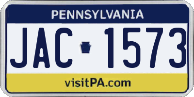 PA license plate JAC1573