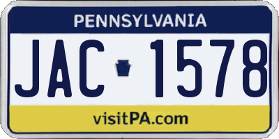 PA license plate JAC1578