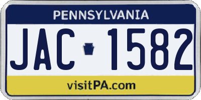 PA license plate JAC1582