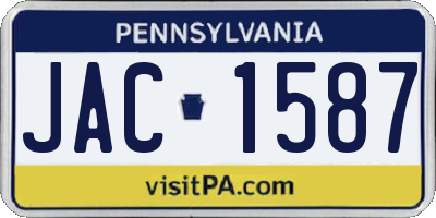 PA license plate JAC1587