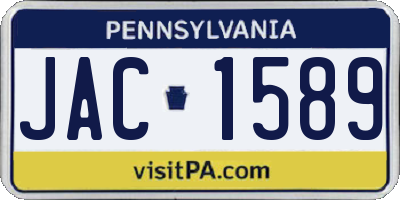 PA license plate JAC1589