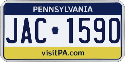 PA license plate JAC1590