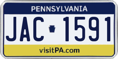 PA license plate JAC1591