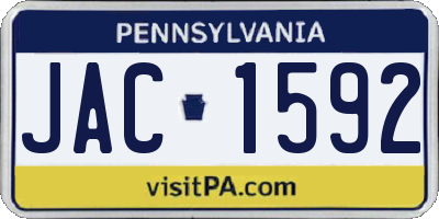 PA license plate JAC1592