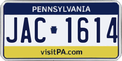 PA license plate JAC1614