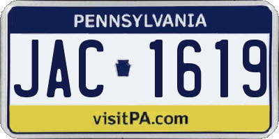 PA license plate JAC1619