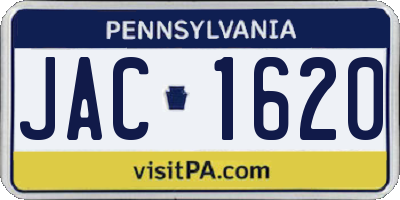 PA license plate JAC1620